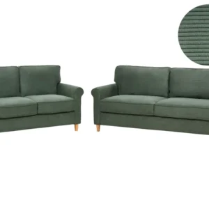 Set di divani 5 posti velluto coste verde ombroso RONNEBY con Schienale Regolabile