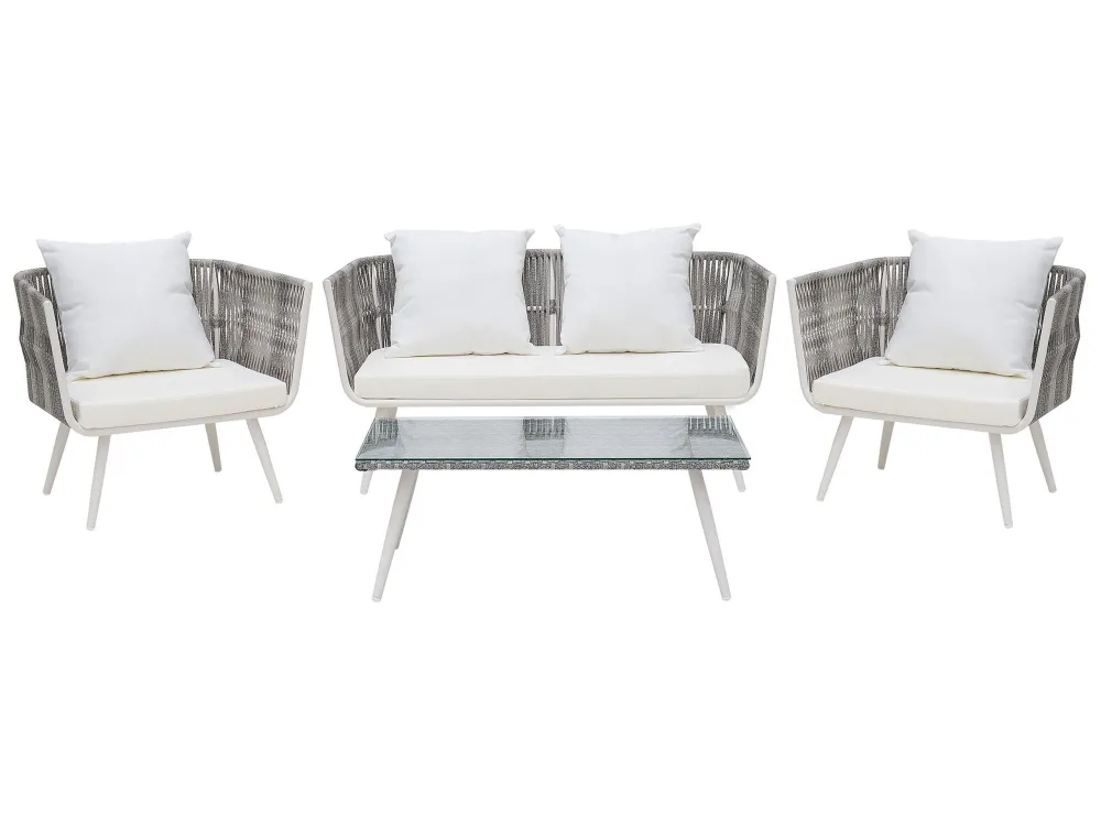 Set di divani RAGUSA Rattan sintetico Bianco infangato