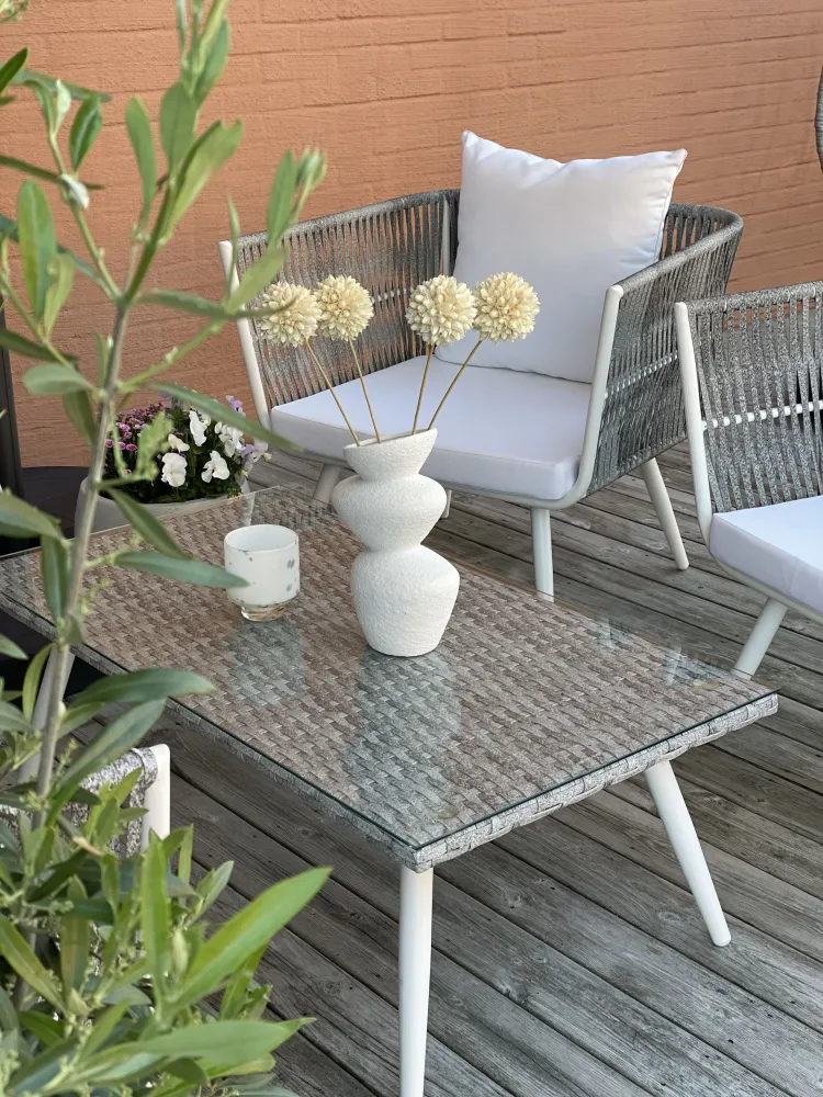 Set di divani RAGUSA Rattan sintetico Bianco infangato