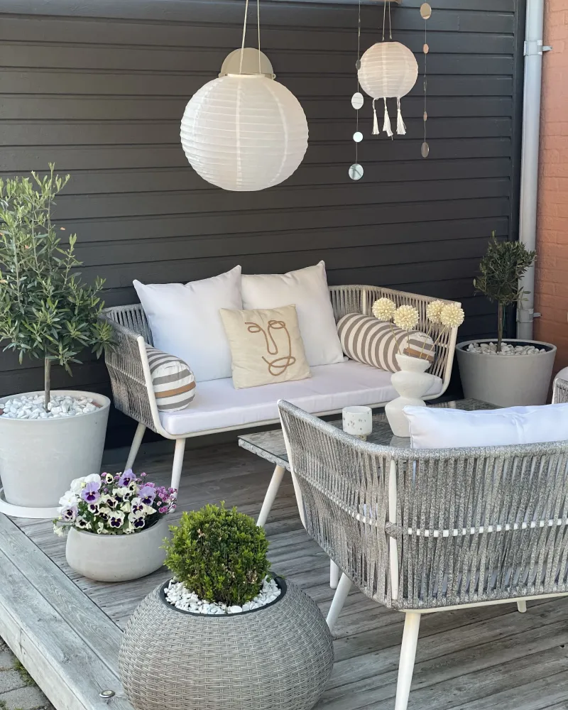 Set di divani RAGUSA Rattan sintetico Bianco infangato