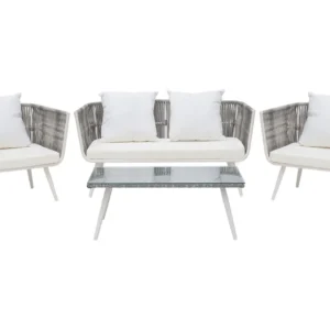 Set di divani RAGUSA Rattan sintetico Bianco macchiato