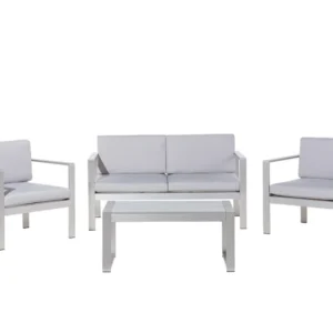 Set di divani SALERNO Alluminio Grigio evidente con Portabicchiere Integrato