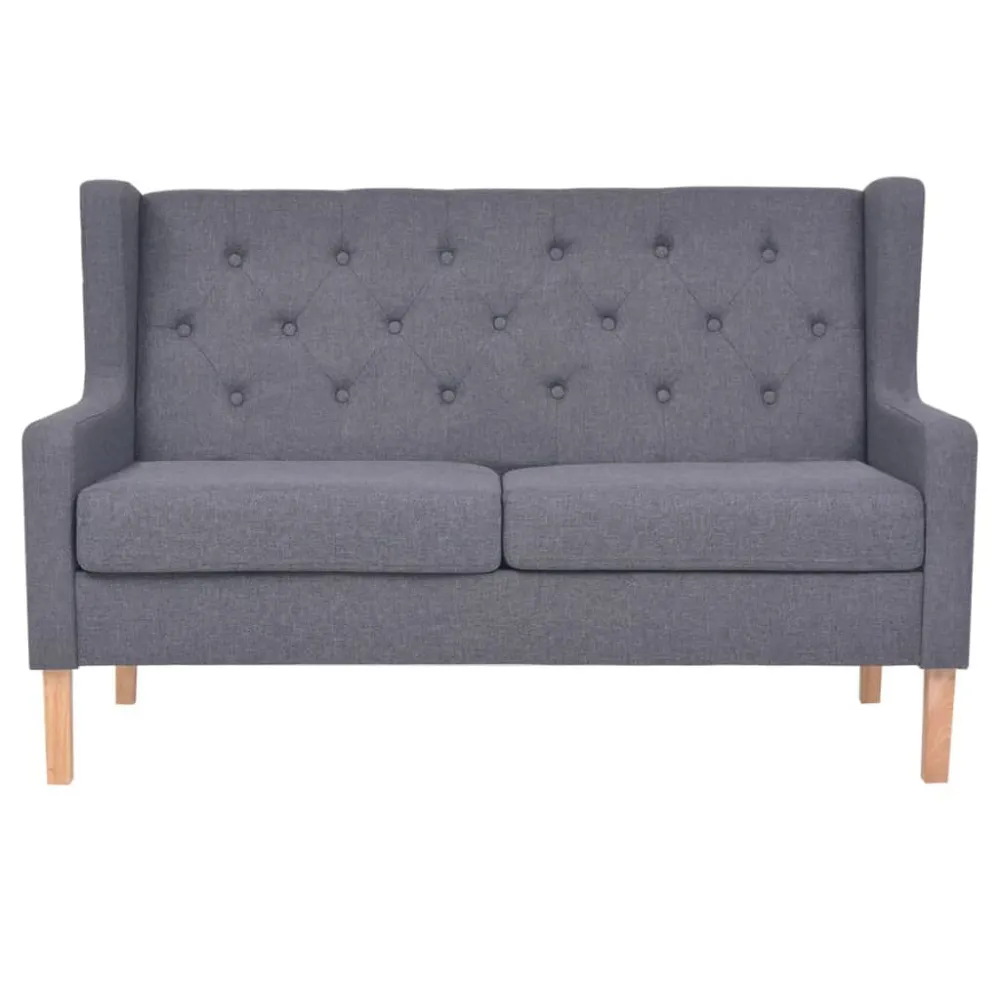 Set Divani 2 pz Tessuto Grigio Materiale Alluminio Anodizzato