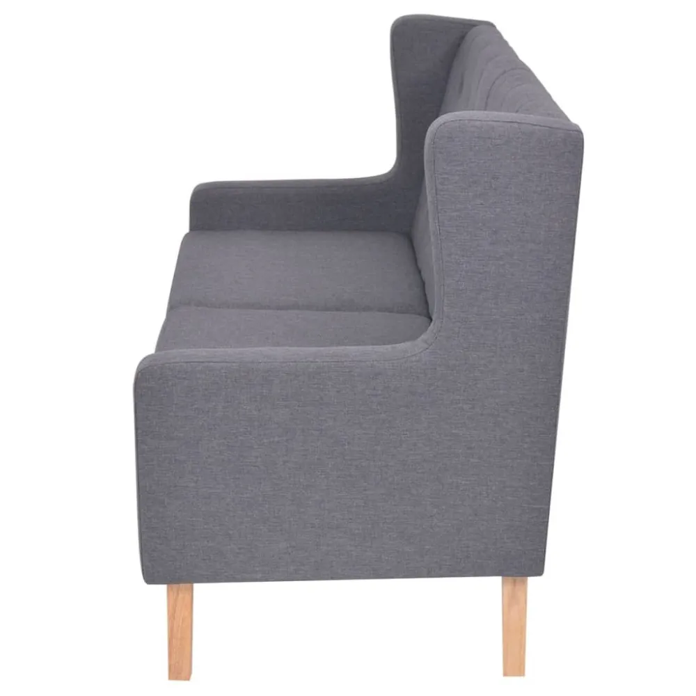 Set Divani 2 pz Tessuto Grigio Materiale Alluminio Anodizzato
