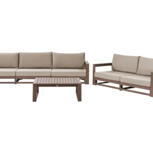 Set di divani TIMOR Legno d'acacia certificato FSC® Legno nero Legno Massello