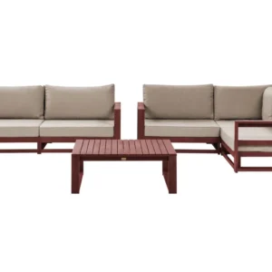 Set di divani TIMOR Legno d'acacia Rosso ombroso Reversibile Easy Storage