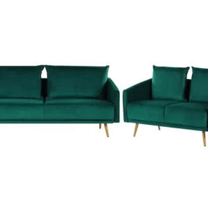 Set divani velluto verde smeraldo 5 posti MAURA Colori Vivaci