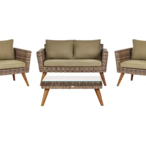 Set di divani VITTORIA Rattan sintetico Verde oliva Easy Storage