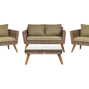 Set di divani VITTORIA Rattan sintetico Verde oliva | Pieghevole e Leggera