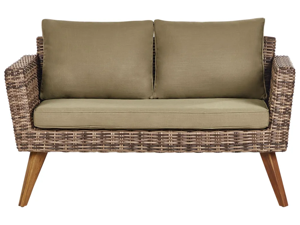 Set di divani VITTORIA Rattan sintetico Verde oliva | Pieghevole e Leggera