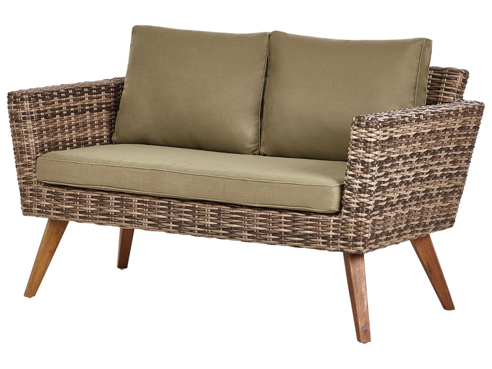 Set di divani VITTORIA Rattan sintetico Verde oliva | Pieghevole e Leggera