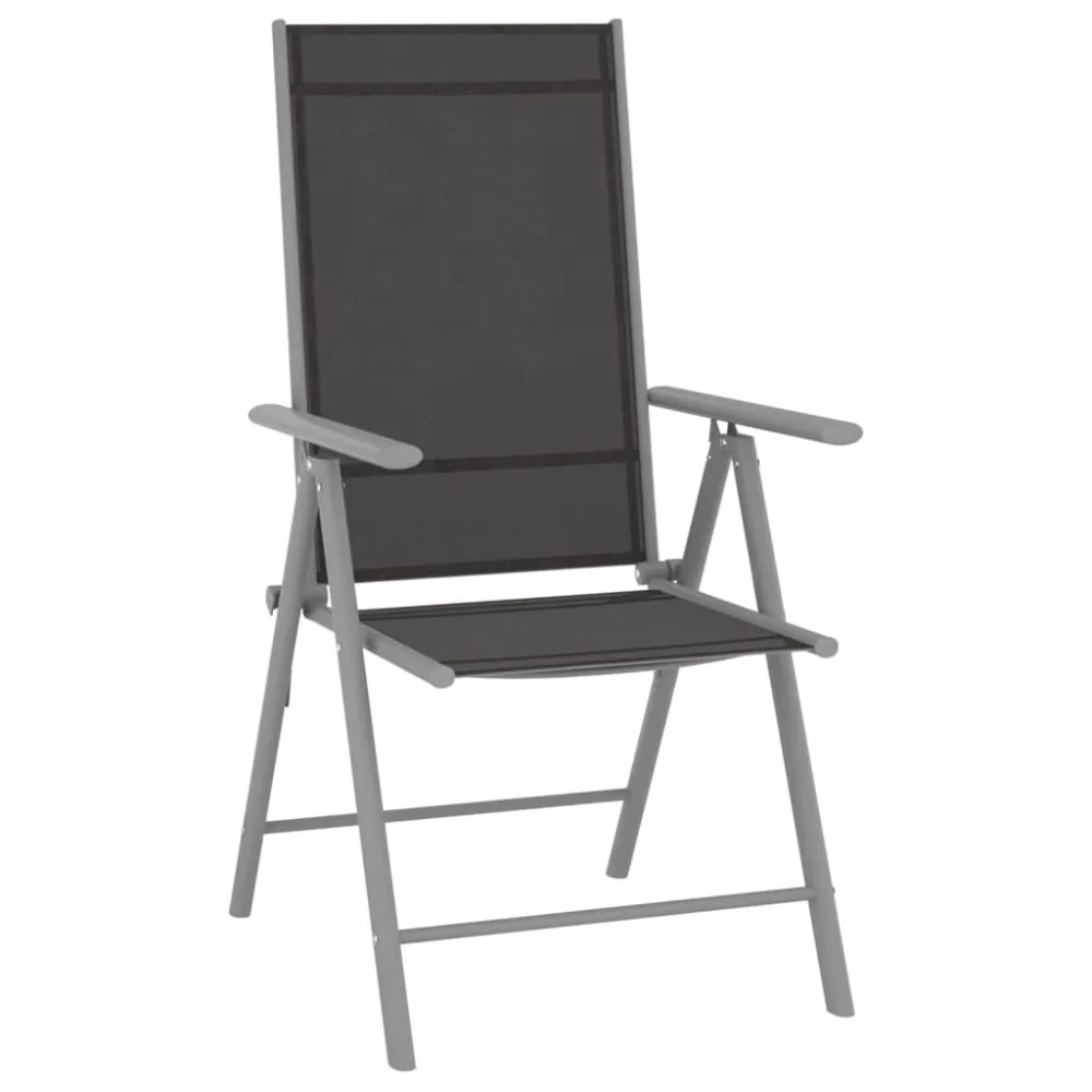 Set per Divani da Giardino 9 pz Nero e Argento con Portabicchiere Integrato