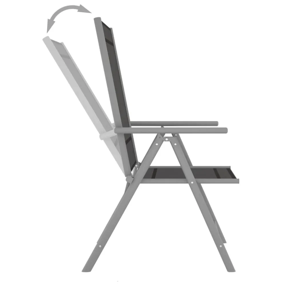 Set per Divani da Giardino 9 pz Nero e Argento con Portabicchiere Integrato