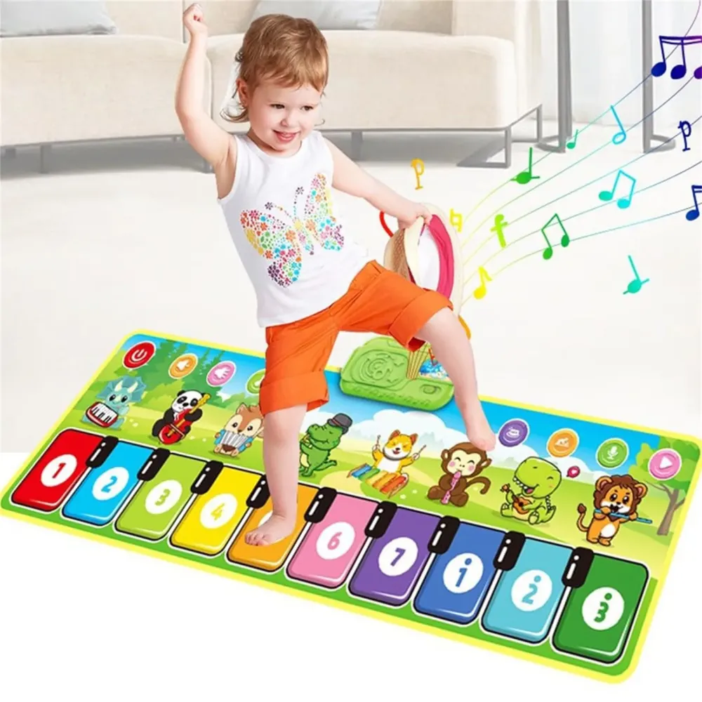 MelodyDance | Divertimento musicale - Tappeto da gioco pianoforte con 8 suoni di strumenti per bambini piccoli