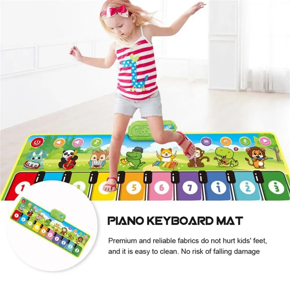 MelodyDance | Divertimento musicale - Tappeto da gioco pianoforte con 8 suoni di strumenti per bambini piccoli