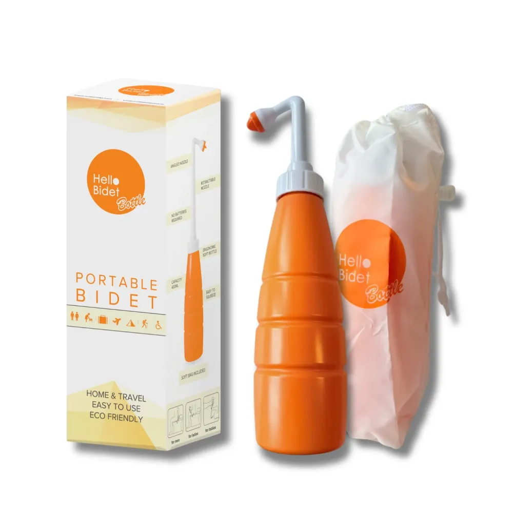 Hello Bidet Bottle | Spruzzino per igiene intima trasportabile con custodia - 400ml