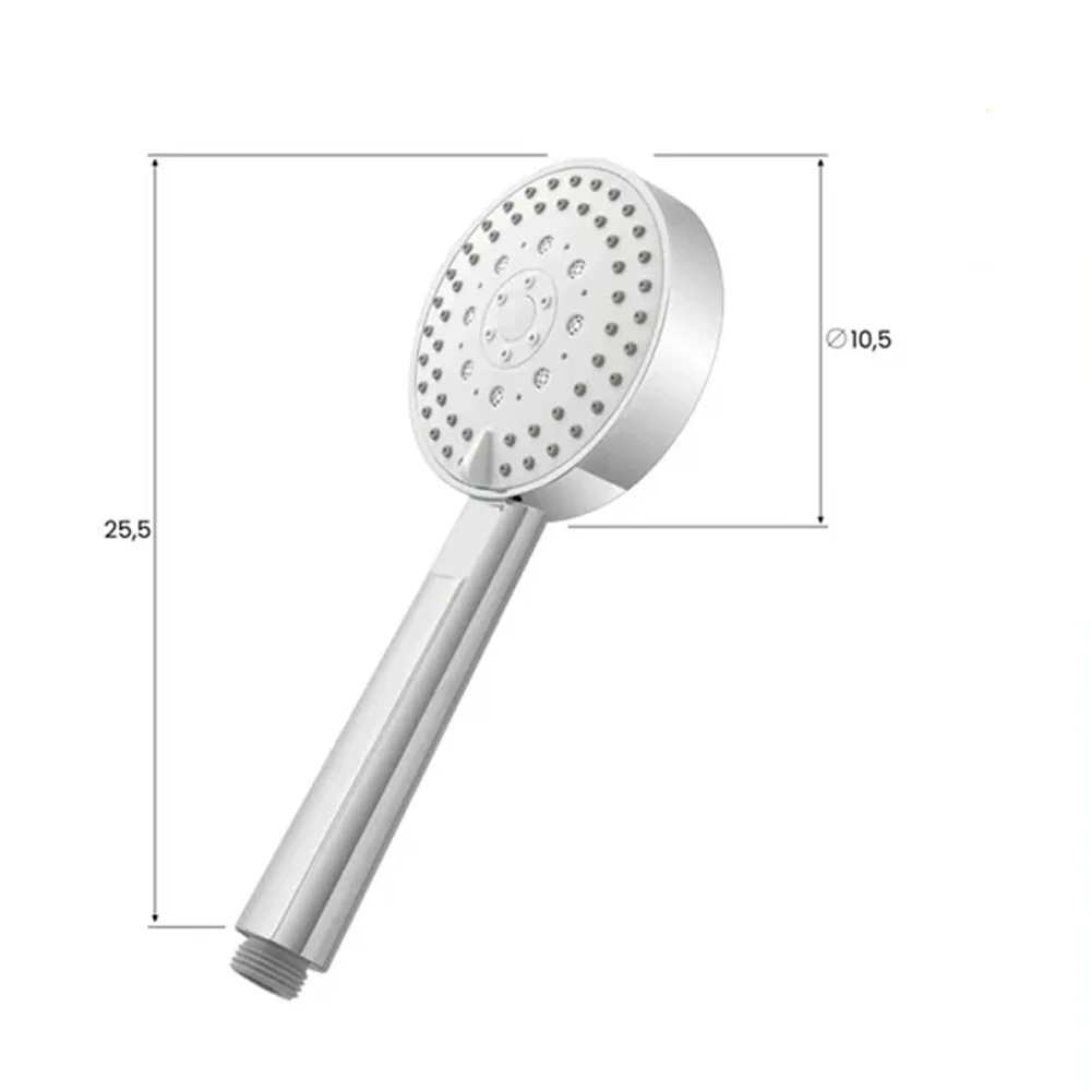 Doccetta per doccia rotonda 3 funzioni ABS Cromato H. 25,5 Aqua Collection - DocciaGo