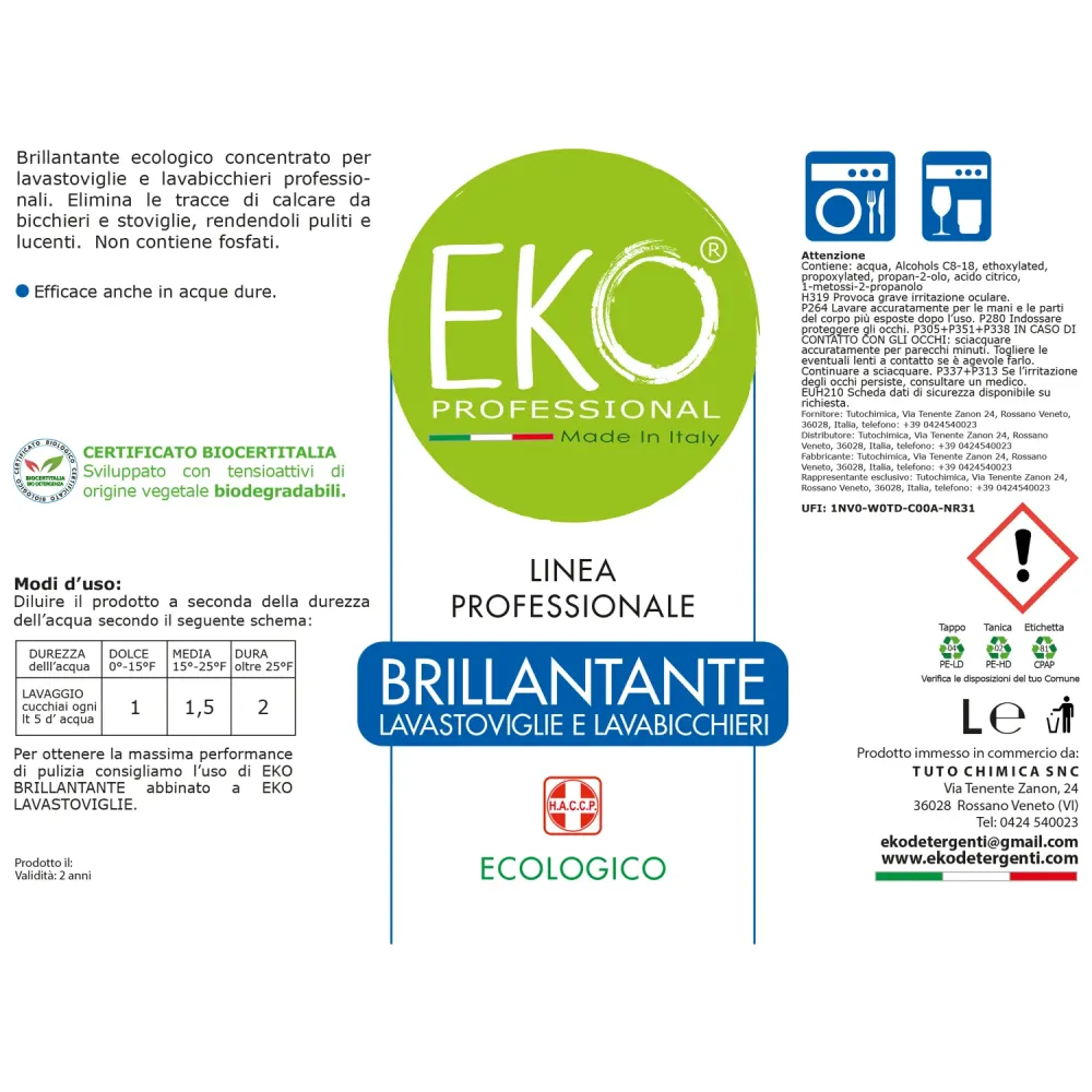 Brillantante professionale ecologico Eko Professional