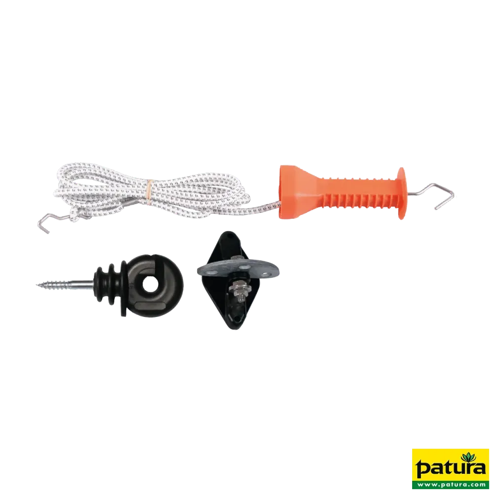Set per cancello corda elastica con isolatore per maniglia 3 pieghe