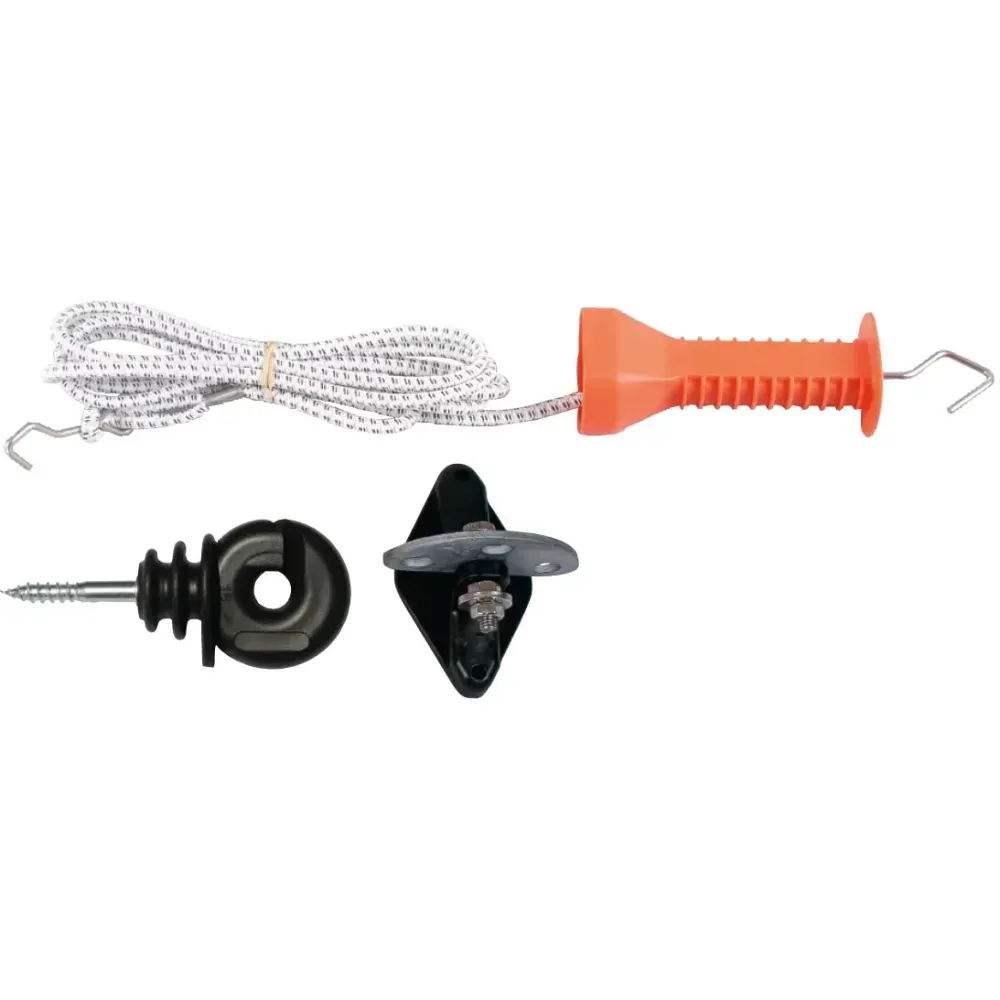 Set per cancello corda elastica con isolatore per maniglia 3 pieghe