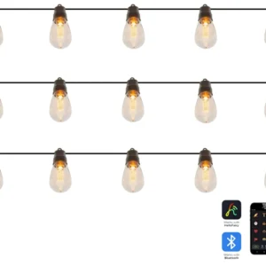 Impermeabile Outdoor String Tiepido White Smart LED Lights App 15 Bulbs ITILLEQ