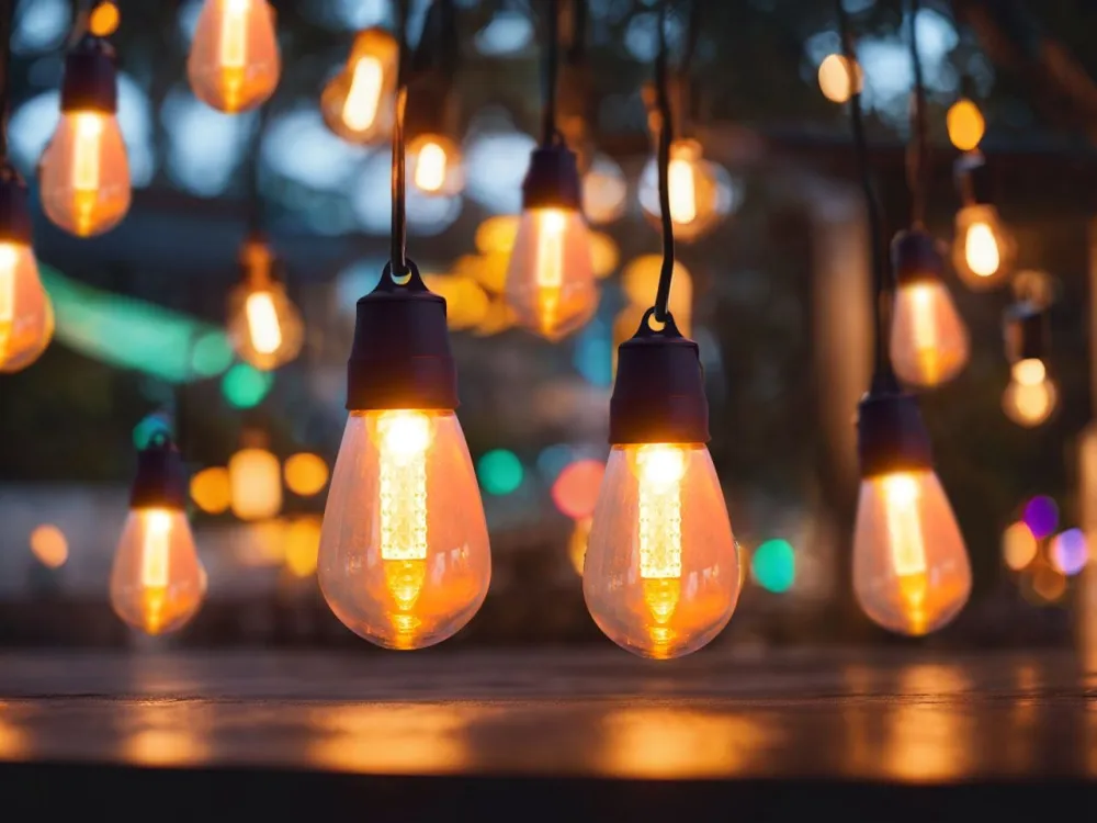 Impermeabile Outdoor String Tiepido White Smart LED Lights App 15 Bulbs ITILLEQ