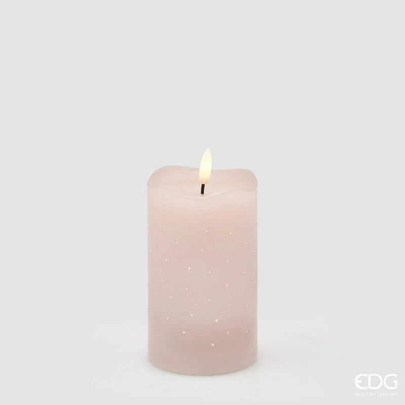 Candela Led Starry Rosa Pallido EDG con Sensore di Luce Crepuscolare