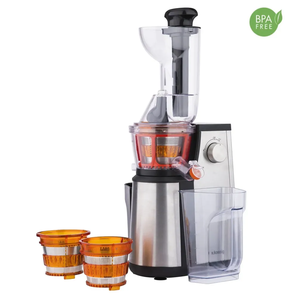 Ⓜ️🔵🔵🔵 H.Koenig GSX22 - Estrattore di succo verticale freddo SENZA BPA, VITALICE, 3 filtri differenti, imboccatura extra-la...