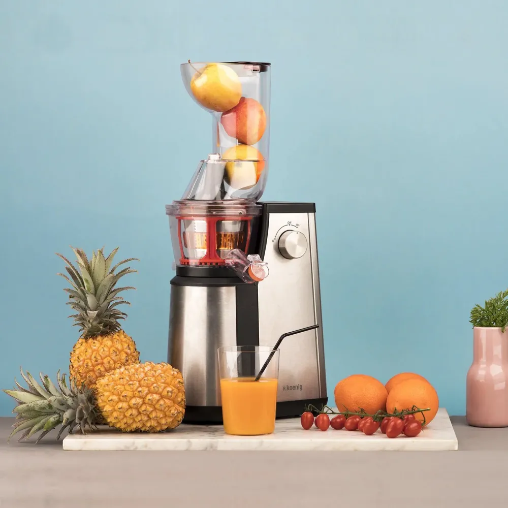 Ⓜ️🔵🔵🔵 H.Koenig GSX22 - Estrattore di succo verticale freddo SENZA BPA, VITALICE, 3 filtri differenti, imboccatura extra-la...