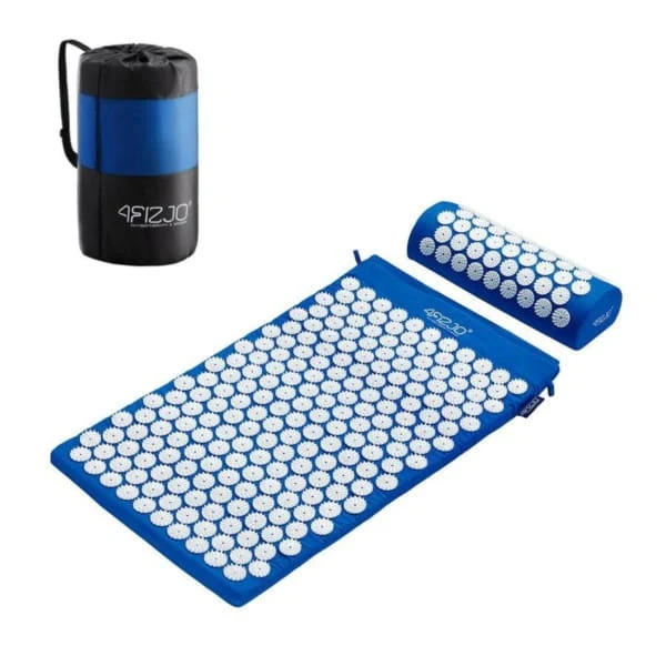 Tappeto di agopressione con cuscino blu - 4FIZJO