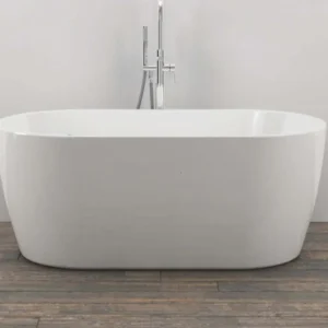 Vasca Da Bagno Free Standing Ovale Acrilico Bianco Lucido 138 x 57 x 75 cm