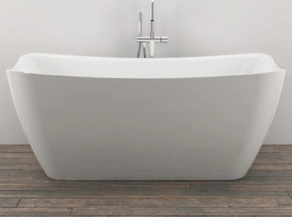 Vasca Da Bagno Free Standing Rettangolare Acrilico Bianco Lucido 180 x 83 x 72cm