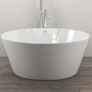 Vasca Da Bagno Free Standing Tonda Acrilico Bianco Lucido cm Ø 145 x H 58 cm