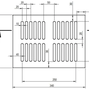 Griglia Ghisa 340X248mm Stufe Pellet 14810020