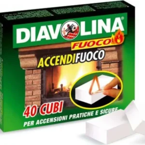 Accendi fuoco per stufe e barbecue diavolina con Kerosene confezioni da 40 cubetti