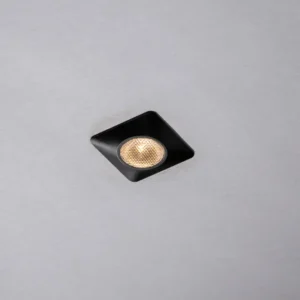 Mini Faretto Incasso LED ASSO quadrato alluminio NERO 1,2 W100LM 3000K DC24V 3.2x3,2 cm. NC-ASSO-Q30C-NER