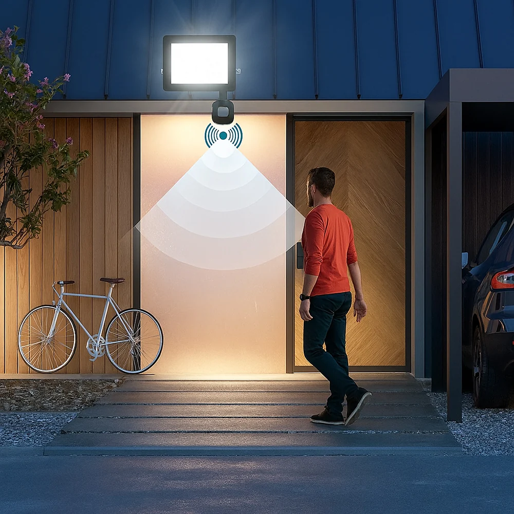 Faro 36 led 30 watt con sensore di passaggio luce bianca 6500k IP67