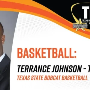 Texas State Bobcat Basketball - Terrance Johnson, Texas State Univ. per Prato e Tappeto Erboso