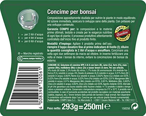 Compo, 250, Concime specifico per Tutti i Tipi di Bonsai, da Interno e da...