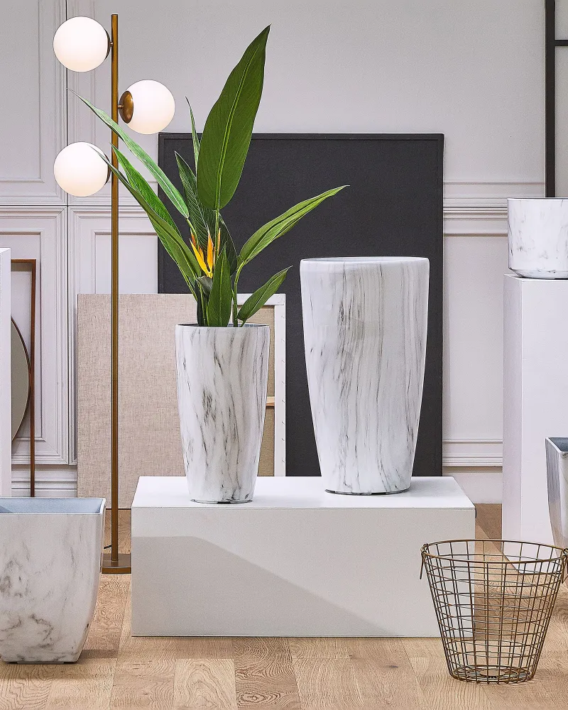 Plant Pot ⌀ 32 cm Marble Effect LIMENARI per Laghetti da Giardino