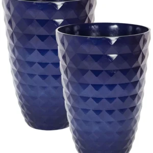 Set 2 Plant Pots ⌀ 42 cm Navy Blue FERIZA