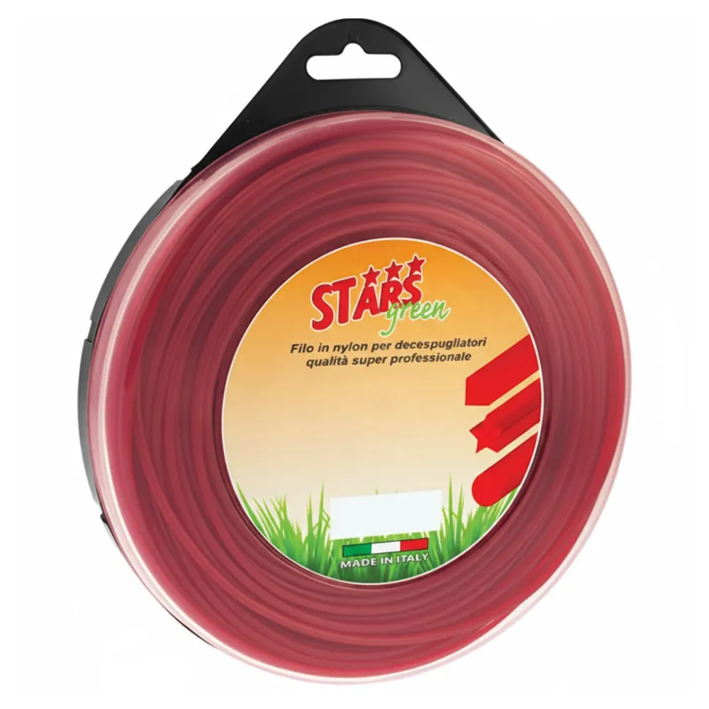 Filo Decespugliatore Quadro 3,0 mm x 50 m Nylon Corallo Stars Professionale