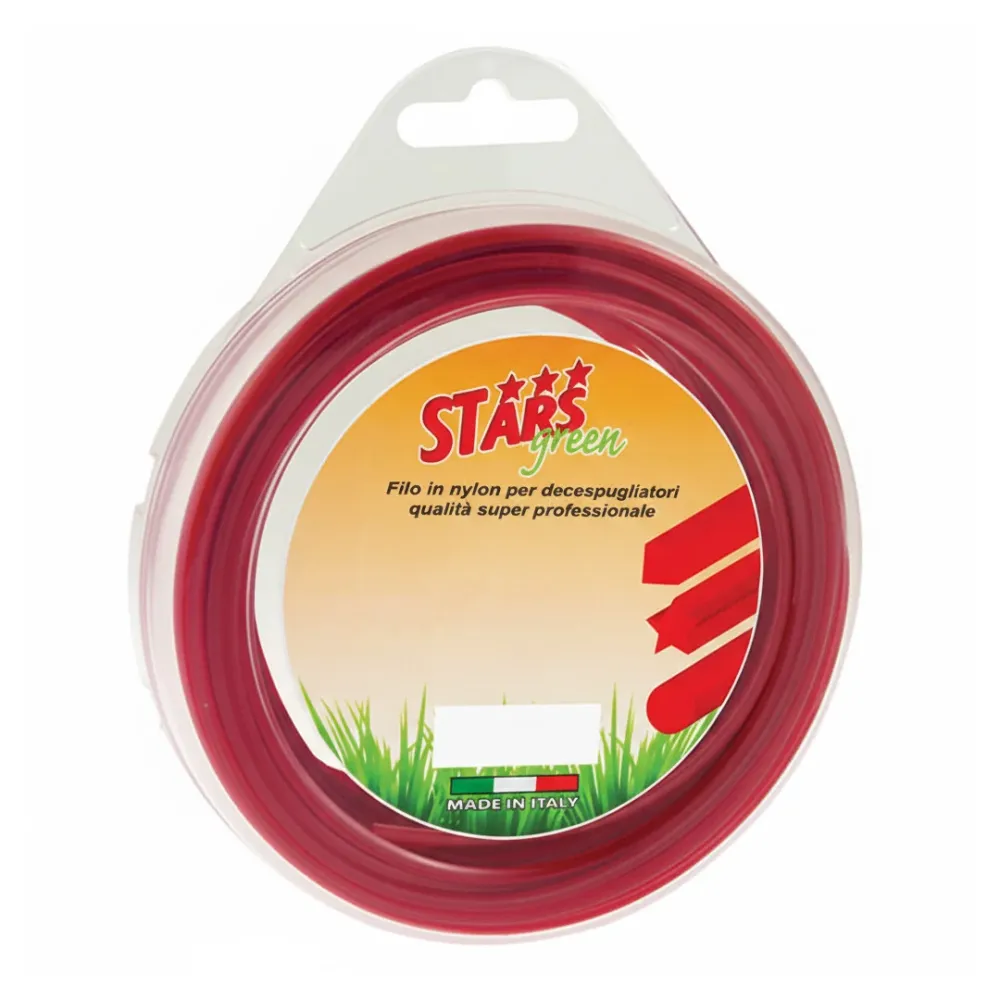 Filo decespugliatore quadro STARS Corallo nylon 3,0mm 15 metri