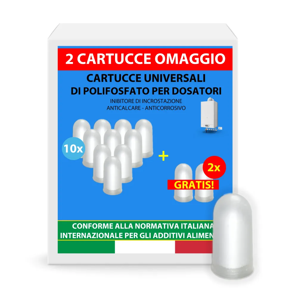 SOLEILUX Cartucce Polifosfati per Caldaia Ricarica Universale da 12 Pastiglie di Polvere Concentrata per Filtrazione Acqua...