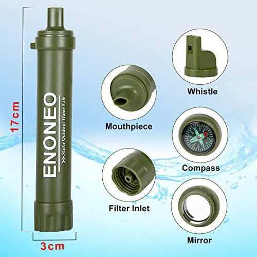 ENONEO Filtro Acqua Portatile Outdoor 1500L Campeggio Verde