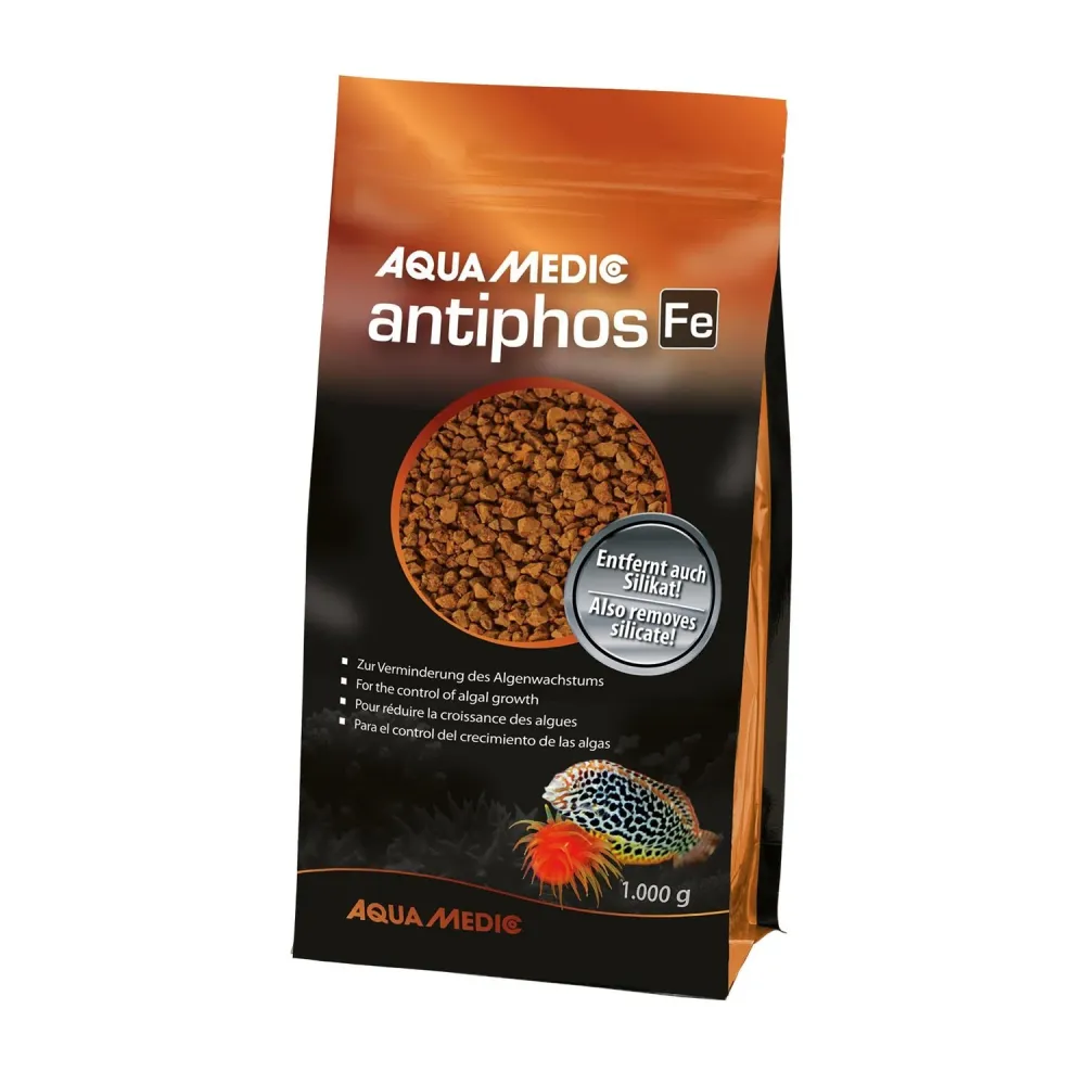 AquaMedic Antiphos Fe Materiale Filtrante Anti Fosfati E Silicati Per Acquari 1000 G | Alta Capacità di Filtrazione |