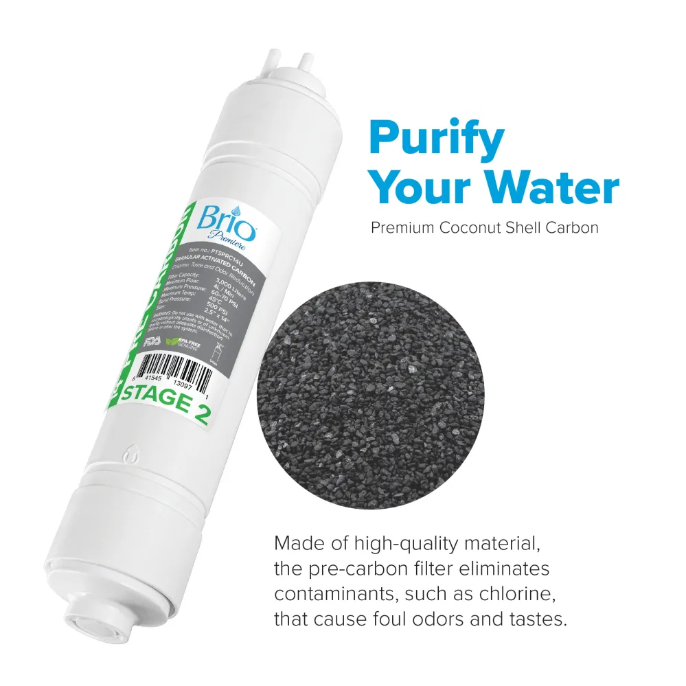 Set Cartucce Sostitutive Brio U-Type Pre-Carbon Filter, 2.5" x 11"