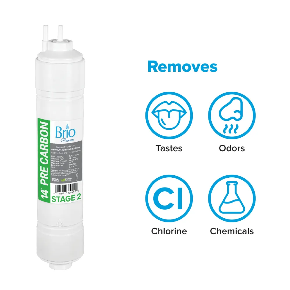 Set Cartucce Sostitutive Brio U-Type Pre-Carbon Filter, 2.5" x 11"