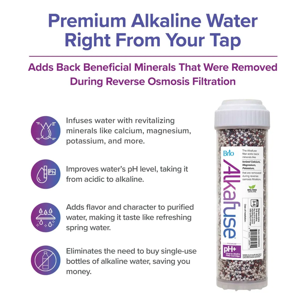 Set Filtrazione Completo Brio Alkafuse Drop- Alkaline Filter, 20,000 L, 2.5" x 10"