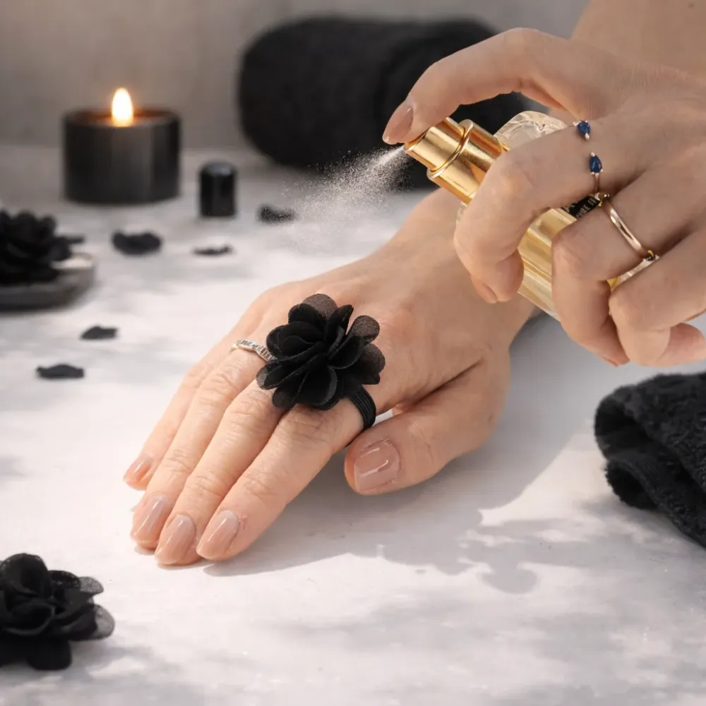 Anelli diffusori chiffon profumato - Nero
